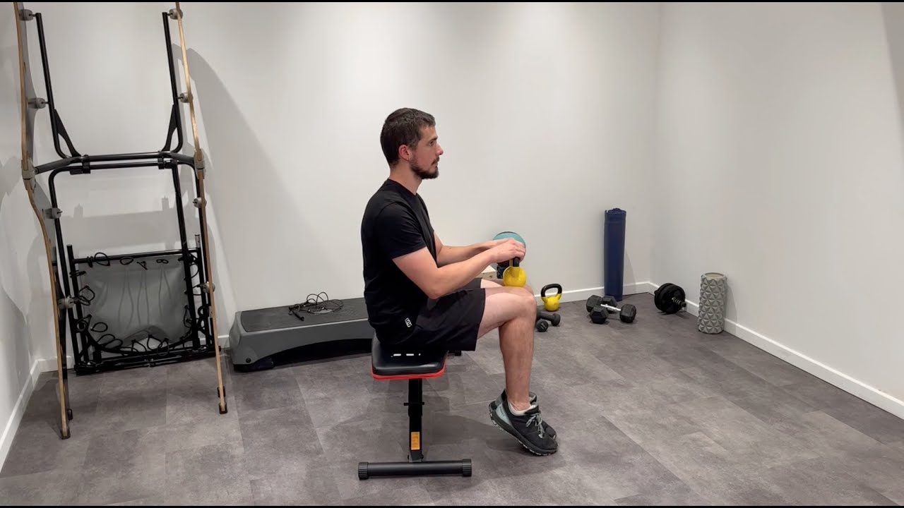 Seated Calf Raise with Kettlebell