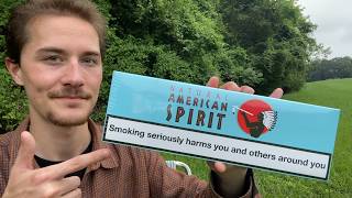Smoking an American Spirit Blue Cigarette (Panama Duty-Free) - Review