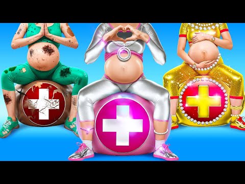 BROKE vs RICH vs GIGA-RICH Pregnant in The Hospital! 🏥 BEST Parenting Hacks