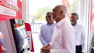 President inaugurates the new BML ATM in HDh. Kumundhoo
