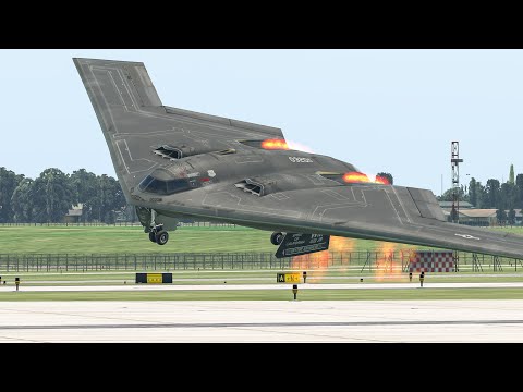 U.S B-2 Spirit USAF Took Off For The Important Mission