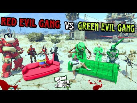 Franklin Red Gang Vs Shinchan Green Gang in GTA 5