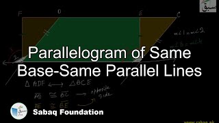 Parallelogram of Same Base-Same Parallel Lines