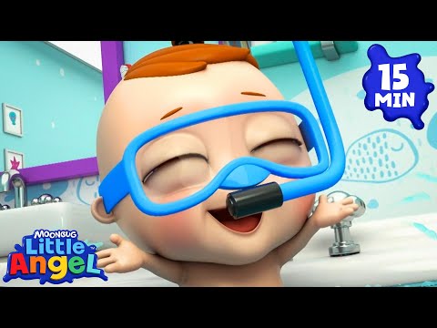 Bath Time Song 🛁| Little Angel 😇 | 🔤 Subtitled Sing Along Songs 🔤 | Cartoons for Kids