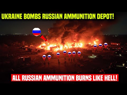 Ammunition Crisis Stopped Russians! Ukraine Hit Russian Ammunition Depot! Russian Ammunition on Fire