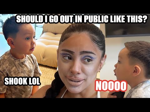 DOING MY MAKEUP HORRIBLE TO SEE MY SON'S REACTION (HE'S  EMBARRASSED )