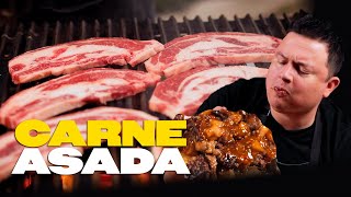 La Carne Asada MÁS BARATA de primera, marinado, sazón y salsa molcajeteada
