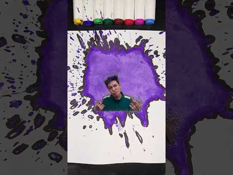Squidgame Thanos Paint Art With Purple Acrylics ✨️💜 #viralshorts #squidgame