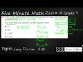Long Division Concepts and Processes
