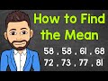 Calculating the Mean of a Data Set