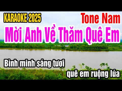 Karaoke Mời Anh Về Thăm Quê Em Tone Nam Nhạc Sống gia huy karaoke