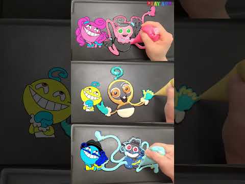 Poppy Playtime: Mommy long legs, Baby long legs, Daddy long legs (Pancake art Challenge) #Shorts