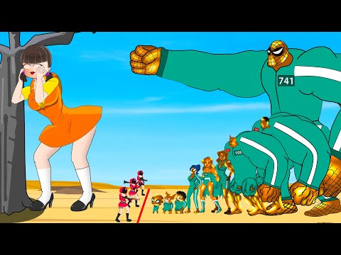 Evolution Of GOLD HULK Family & GOLD SPIDERMAN Family Playing Squid Game 2 Animation | 어몽어스 오징어 게임 2