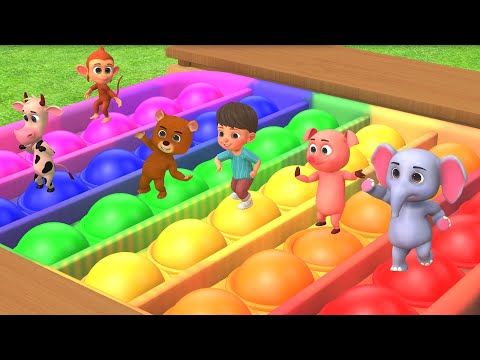 Baby POP IT Toy Funny Jumping Race with Animals - Pretended Paly with Animals