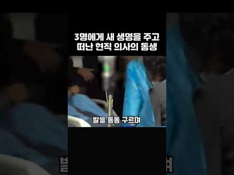 3명에게 새 생명을 주고 하늘나라로 떠난 현직 의사의 동생..ㅠㅠ