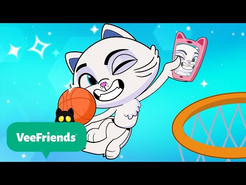 Kitty Cat Basketball Game! | Vee Friends Funny Cartoons for Kids