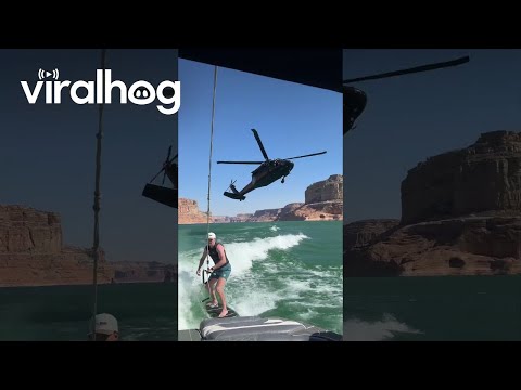 Blackhawk Helicopter Creates New Waves For Wake Surfer || ViralHog