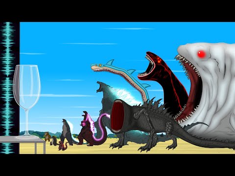 Godzilla & KONG, SHARK, BLOOP: Evolution of Monster roars - Size Comparison | Godzilla Cartoon Movie