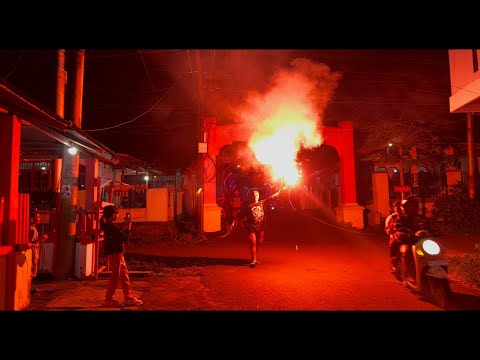 Red hand Flare 🔥 torang pasang Petasan merah 🔥 menyala Vin Win