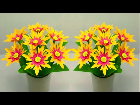 Paper Flower Making Easy For Home Decoration - DIY Paper Craft Ideas