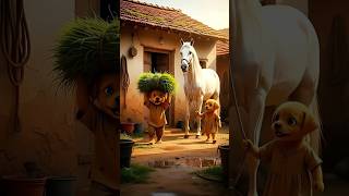 They Had Nothing… But Still Saved a Horse 🐾🐴 | Emotional Short Story #ai #story #puppy #Shorts