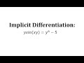 Implicit Differentiation Concepts