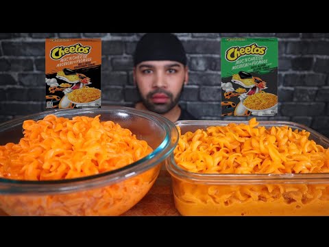 CHEETOS MAC & CHEESE. BOLD & CHEESY, AND  CHEESY JALAPEÑO MUKBANG