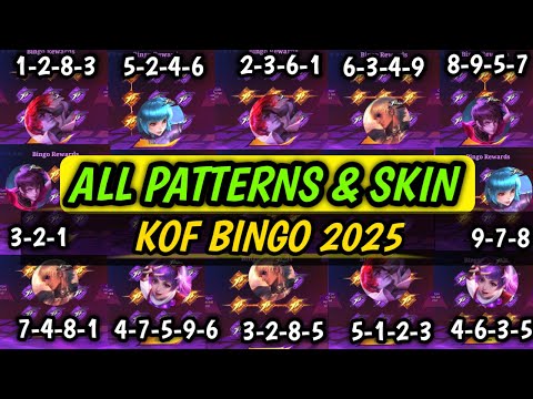 UPDATE!! ALL NEW KOF BINGO PATTERNS & SKIN PROBABILITY | MLBB X KOF 2025 - MLBB