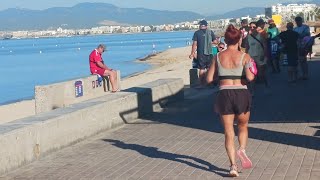 Playa de Palma, Mallorca 2026🌴🇪🇸 Recorrido a Pie   por este Paseo Marítimo  Frente al Mar en España