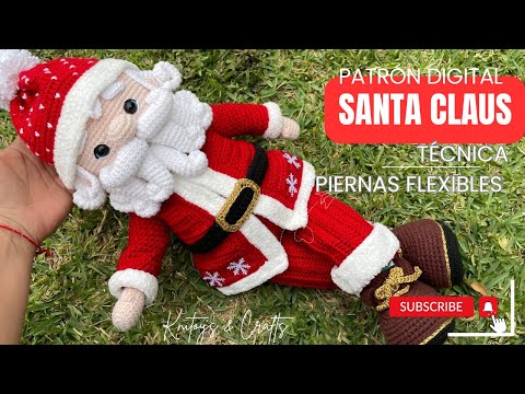 Impresionante SANTA CLAUS PAPÁ NOEL Amigurumi a crochet | PATRÓN DIGITAL - Piernas articuladas