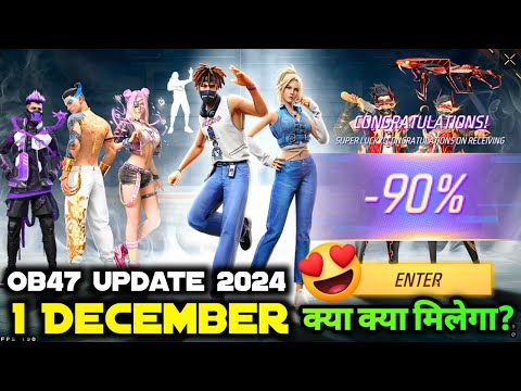 1 DECEMBER OB47 2024 KO NEXT MYSTERY SHOP FREE FIRE EVENT MEIN NEW KYA AAYEGA FF ME UPDATE MILEGA