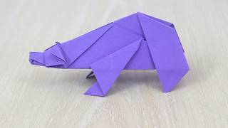 How to Make Origami Polar Bear - DIY Paper Polar Bear
