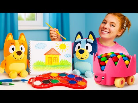 🎨 Malen mit Bluey und Bingo – Mit Auto, Zahnbürste & mehr! Kreativspaß mit Irene