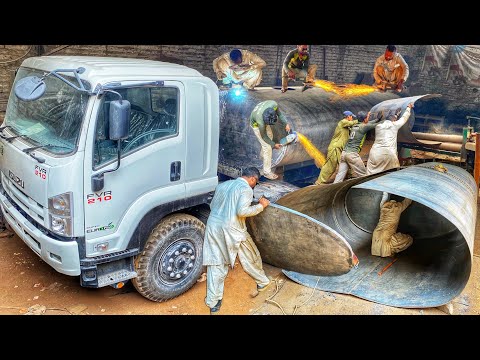 A complete procedure for preparing a water tank on a truck frame in a sophisticated manner