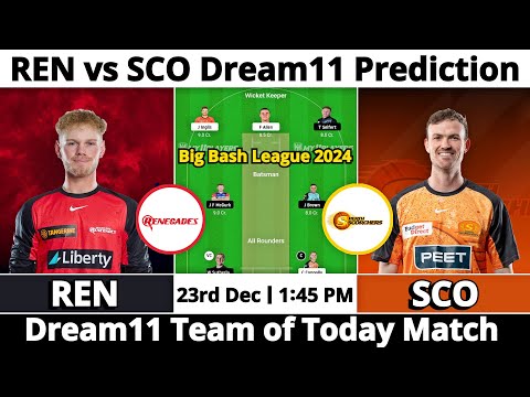 REN vs SCO Dream11 Prediction | Dream11 Team Of Today Match | Dream11 Prediction Today Match