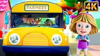 The Wheels on the Bus, Colorful Bus Ride for Kids, Baby Songs & Rhymes
