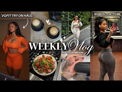 VLOG: Meals & Workouts W Me, Tattoo Removal, CNE, VQFit Haul + More