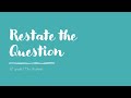 Restating Questions Effectively in ELA