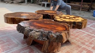 Don't Miss Let'sSee Creative Guy Turns Storm Destroyed The Ancient Tree Stump to Backyard Tea Table