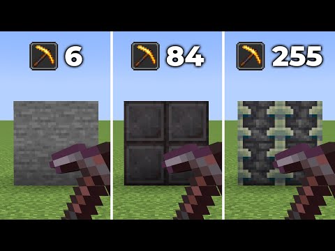 which haste lvl is needed to one-shot different blocks