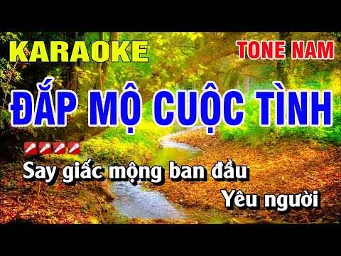 Karaoke Đắp Mộ Cuộc Tình Tone Nam Beat Hay Nhạc Sống | Nguyễn Linh