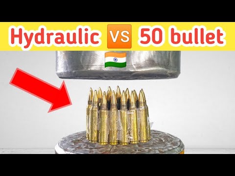 Hydraulic Press vs 50 bullet experiment | Hydraulic press | #shorts #youtubeshorts