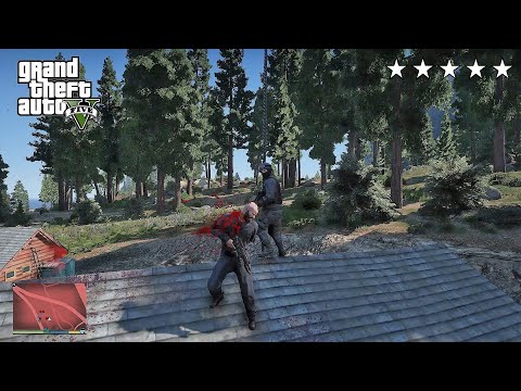 GTA 5 - Micheal's FIVE STAR COP BATTLE At BAYVIEW LODGE