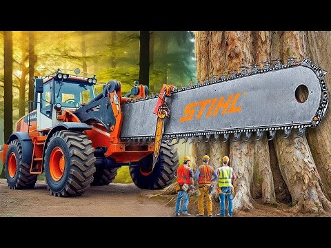 Amazing Fastest Cutting Tree Chainsaw Machines | Powerful Woodworking Machines in Action