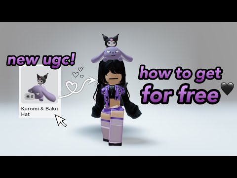 How to get the Kuromi and Baku Hat for free on Roblox!🖤☔️ (hkc)