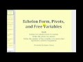 Understanding Echelon Form, Pivots, and Free Variables