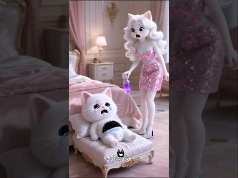 القط مياو الشغالة بدلته بابنها عشان ابنها فقير😿💔 #ai #cat #shorts
