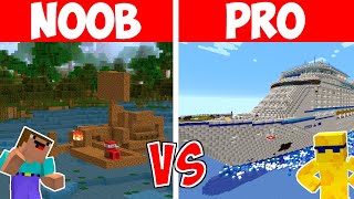 NOOB vs PRO: SAFEST SECURITY $50,000,000 CRUISE SHIP BUILD CHALLENGE (Minecraft)