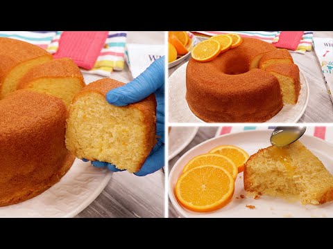 كيكة الـ( 4 3 2 1 )، أنجح كيك برتقال ممكن تعملوه في البيت 🍊