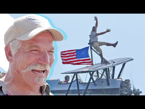 Chuck Tippett, one of eleven wing walkers in the world